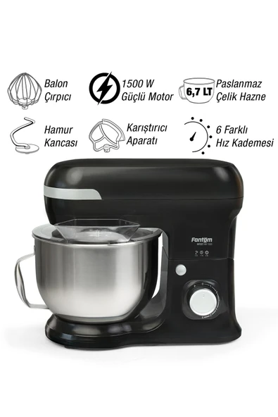 Fantom Nfest Hm 1500 Stand Mixer - Siyah ürün görseli 1