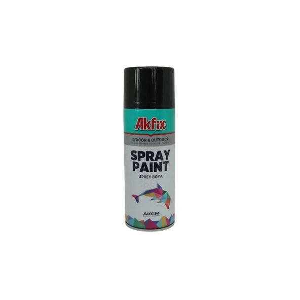 Akfix Akrilik Sprey Boya Parlak Siyah 400ml ürün görseli 1