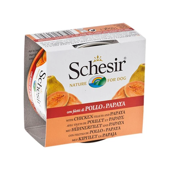 Schesir Jelly Tavuk ve Papaya Jöle İçinde Yetişkin Köpek Konservesi 150 Gr ürün görseli 1