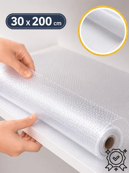 Beylini %100 Eva Şeffaf Raf Örtüsü 2 MT x 30 CM Kesilebilir Buzdolabı Çekmece Raf İçi Tezgah Üstü Kaplama Su Geçirmez ürün görseli 1