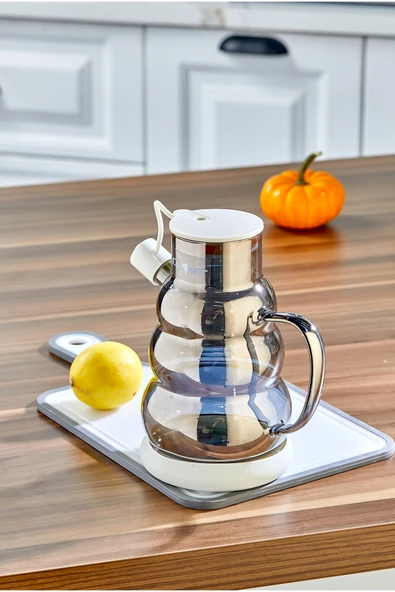 Cooker 1.1 Litre Borosilikat Cam Yağlık ve Sirkelik Zeytinyağ Şişesi Şeffaf ürün görseli 1