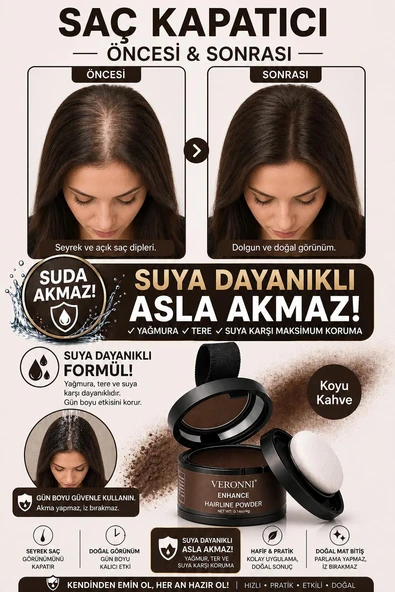 saç ve sakal  kapatıcı koyu kahve ürün görseli 1