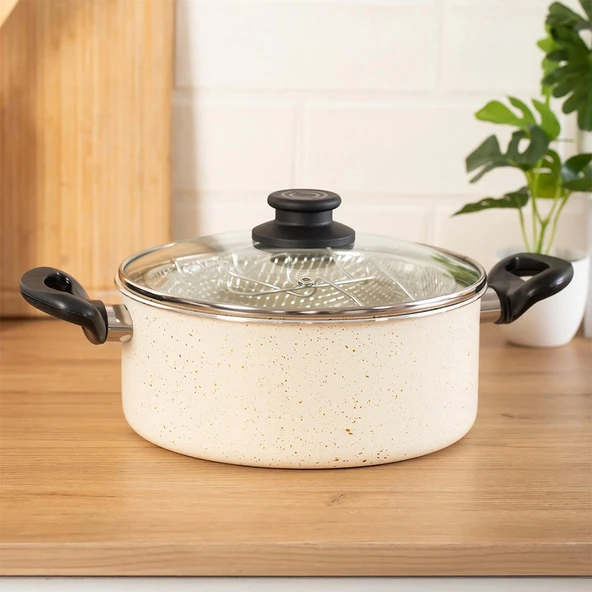 Porsima 4404 3 Parça Granit Kızartma Cips Tenceresi 22cm 2lt ürün görseli 1