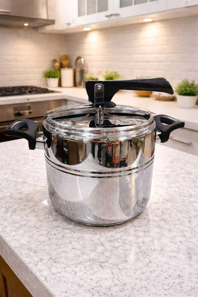 OMS 5110 Bakalit Saplı Kuşaklı Silindir Klasik Düdüklü Tencere 7 Litre ürün görseli 1