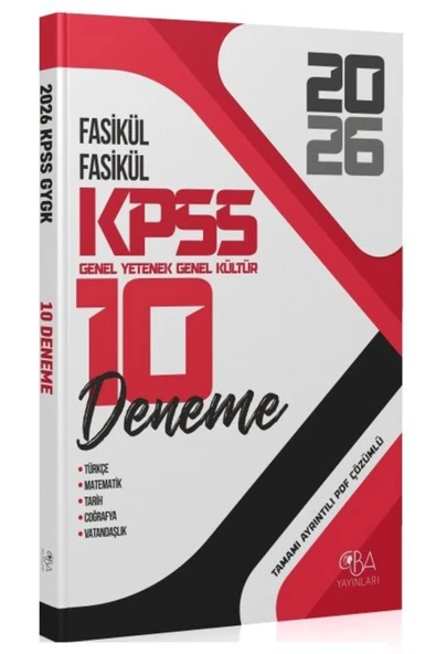 Cba 2026 Kpss Gy Gk 10 Fasikük Deneme Cba Yayınları ürün görseli 1