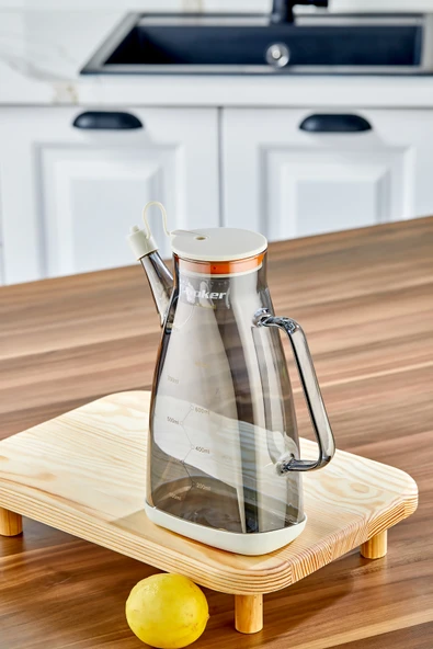 Cooker 1.1 Litre Borosilikat Cam Yağlık ve Sirkelik Zeytinyağ Şişesi Şeffaf ürün görseli 1