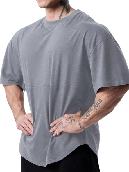 Genius Erkek Spor Tişört Oversize Fitness & Gym Antrenman Tişörtü ürün görseli 1