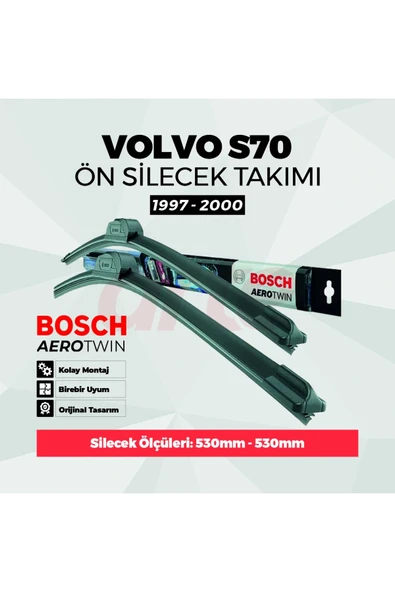Volvo S70 Ön Silecek Takımı 1997-2000 Uyumlu | Aerotwin Serisi | 2'li Set | ürün görseli 1
