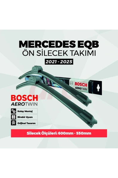 Mercedes Benz Eqb 250+ Ön silecek Takımı 2021-2025 Uyumlu | Aerotwin Serisi | 2'li Set | ürün görseli 1