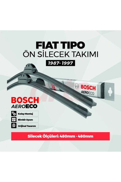 Fiat Tipo 1987-1997 Uyumlu Ön Silecek Takımı | Aeroeco Serisi | 2'li Set | ürün görseli 1
