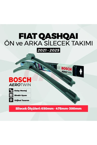 Nissan Qashqai e-Power (2021–2025) Uyumlu | Aerotwin Ön ve Arka Silecek Takımı | 3’lü Set | ürün görseli 1