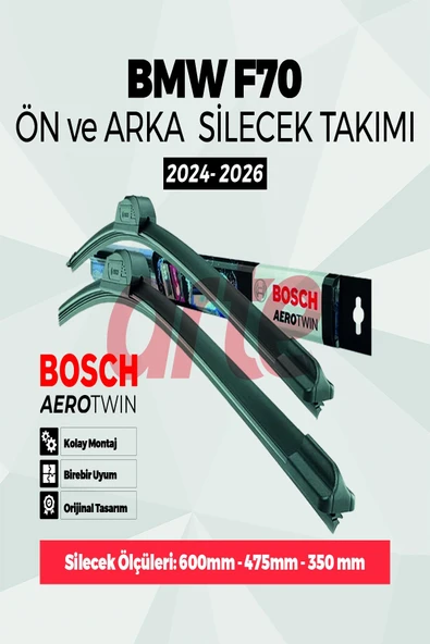 Bmw 1 F70 Ön Ve Arka Silecek Takımı Tem. 2024-2026 Uyumlu | Aerotwin 3'lü Set | ürün görseli 1