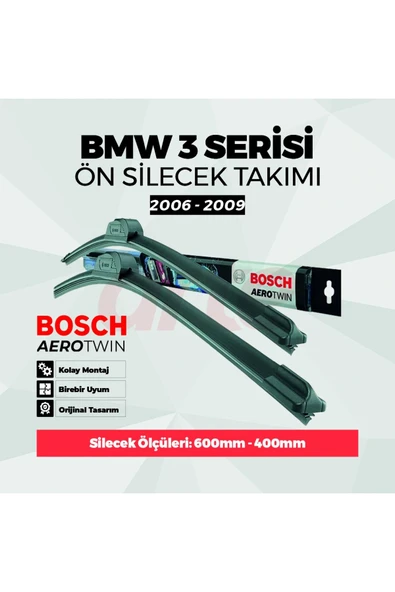 Bmw 3 Serisi E93 Ön Silecek Takımı Eyl. 2006 - Ağu. 2009 Uyumlu | Aerotwin Serisi | 2'li Set | ürün görseli 1