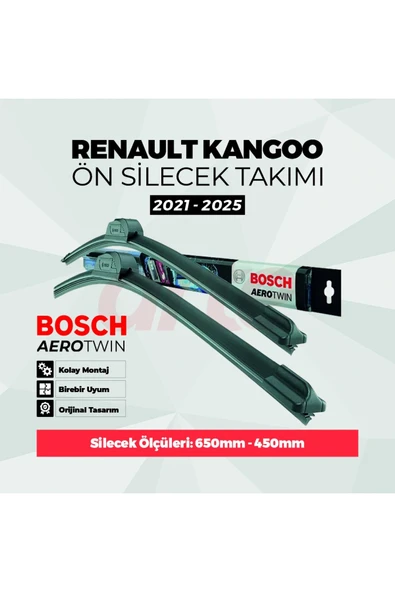 Renault Kangoo Ön Silecek Takımı Tem. 2021-2025 Uyumlu | Aerotwin Serisi | 2'li Set | ürün görseli 1