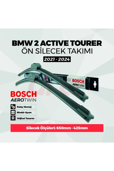 Bmw 2 Serisi Gran Actıve Tourer Ön Silecek Takımı 2021-2024 Uyumlu | Aerotwin Serisi | 2'li Set | ürün görseli 1