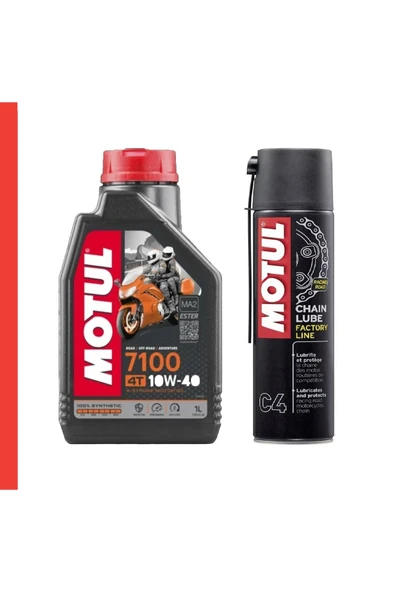 C4 Zincir Yağlama Spreyi 400 ml 7100 10w-40 4t Motor Yağı 1 Litre | %100 Sentetik Performans Seti ürün görseli 1