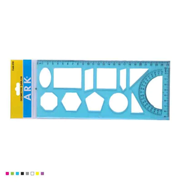Geometrik Çizim Şablonu ve Cetvel Seti 25 cm ürün görseli 1