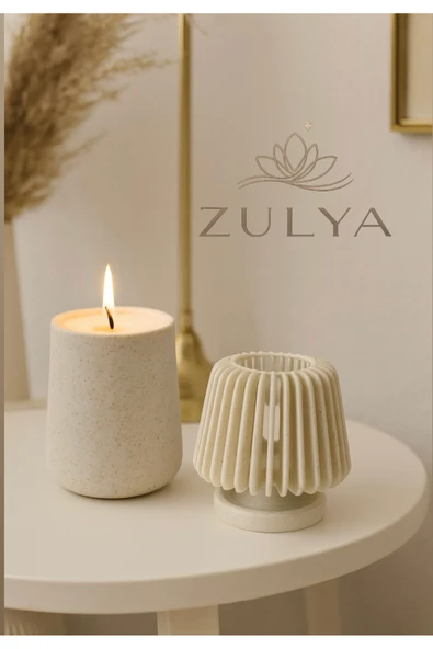 zulya Modern Dekoratif Tealight Mumluk – Sıcak Işık Yayan Şık Tasarım | 7 × 7,5 cm ürün görseli 1