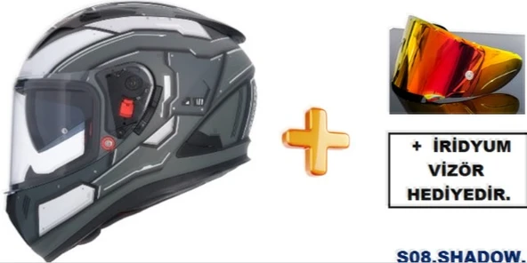 SHIRO 5094 S08 KASK FF-605 SHADOW TITAN MECHA L (GÖZLÜKLÜ) ürün görseli 1