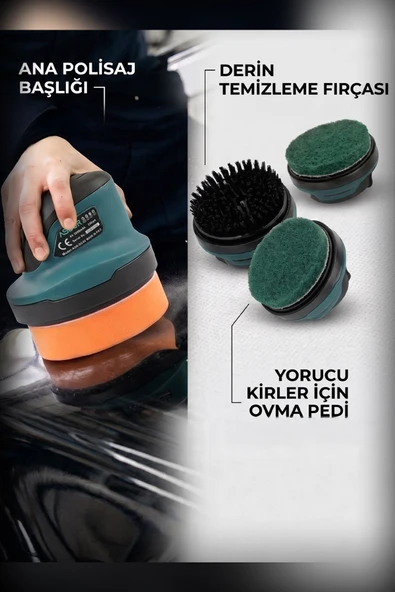 PTTAVM: 2000 mAh. 10 cm Parlatma Yüzeyi, Sünger - Fırça - Zımpara