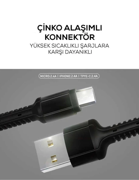 Zore LS63 Micro Usb Kablo - Resim 3