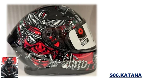 SHIRO 5067 S06 KASK FF KATANA SAMURAI XL (GÖZLÜKLÜ) ürün görseli 1