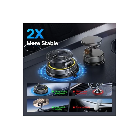 Baseus Vc2 Flex Magsafe Vakumlu Araç Telefon Tutucu - Resim 7