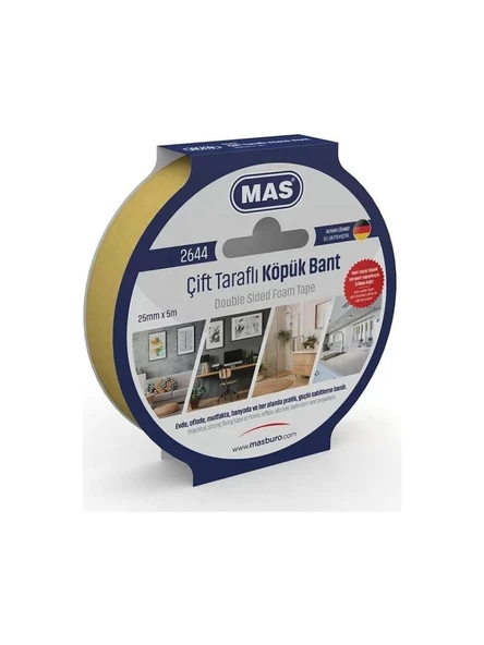 MAS Çift Taraflı Köpük Bant 25MM x 5m 2644 ürün görseli 1