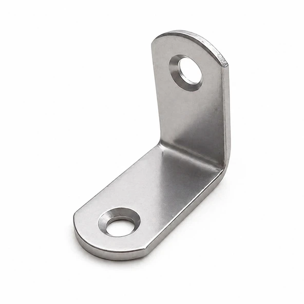 L Demir Gönye 15x25x25 mm Oval Başlı 50 Adet Set Dayanıklı Metal Köşebent Vida Dahil Montaj Aparatı ürün görseli 1