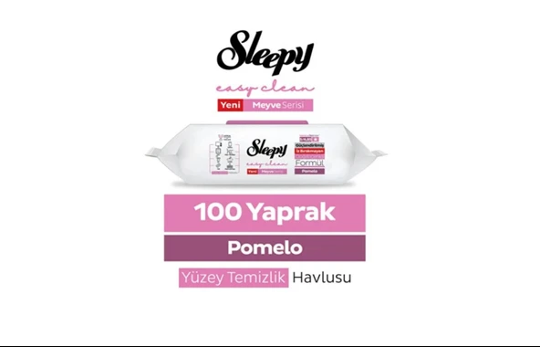 Sleepy Meyve Serisi Yüzey Temizlik Havlusu Mendili Greyfurt 100 Yaprak ürün görseli 1