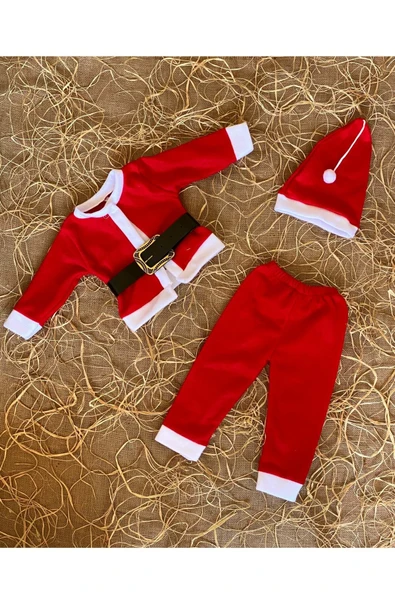 Çocuklar Için Noel Baba Kostümü, Yılbaşı Çocuk Kıyafeti, Yeni Yıl Bebek Kostümü, Yılbaşı Kostümü ürün görseli 1