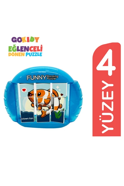 4 Farklı Desenli Eğlenceli Eğitici Dönen Puzzle ürün görseli 1