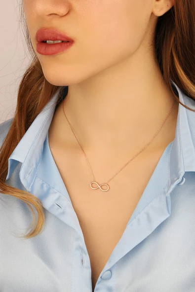 Lia Berto Kadın Rose Sonsuzluk Model 925 Ayar Gümüş Kolye ürün görseli 1