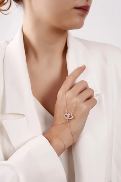 Lia Berto Rose Aqua Taşlı Göz 925 Ayar Gümüş Şahmeran ürün görseli 1