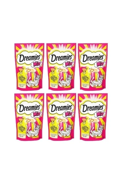 Dreamies Mix İç Dolgulu Sığır Etli ve Peynirli Kedi Ödül Bisküvisi 6X60gr ürün görseli 1
