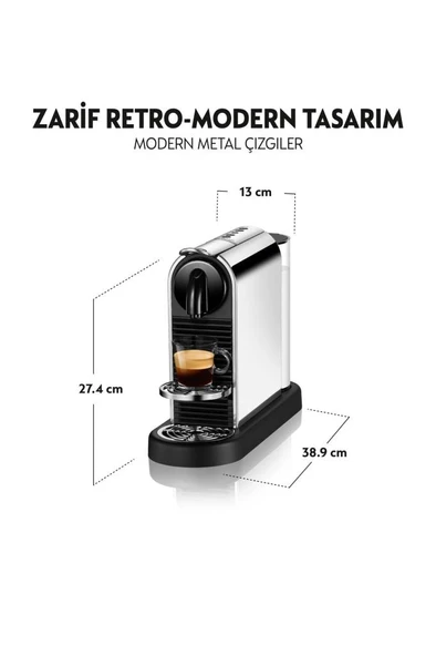 Nespresso D 140 Citiz Platinum,paslanmaz Çelik - Resim 3
