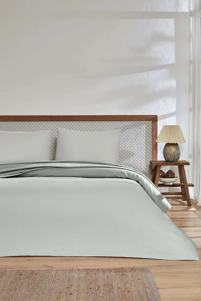 Özdilek -Colourist Gri- Bamboo Lastikli Çarşaflı Tek Kişilik Pike Takımı ürün görseli 1
