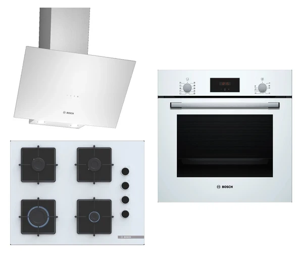 Bosch Beyaz 3 Lü Ankastre Set  HBF512BW1T - POP7C2P30O - DWK64PJ20T ürün görseli 1