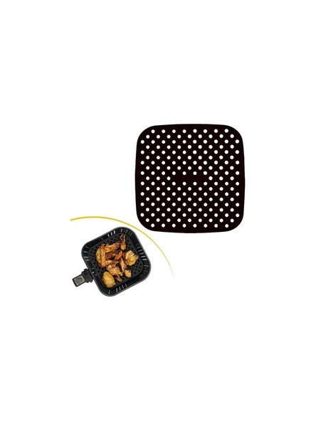 Buffer Renkli Isıya Dayanıklı Yıkanılabilir Silikon Fırın ve Airfryer Kare Pişirme Matı 21,5 cm ürün görseli 1