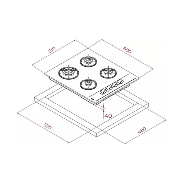 Teka Chef 4 Ankastre Set Gri - Resim 3