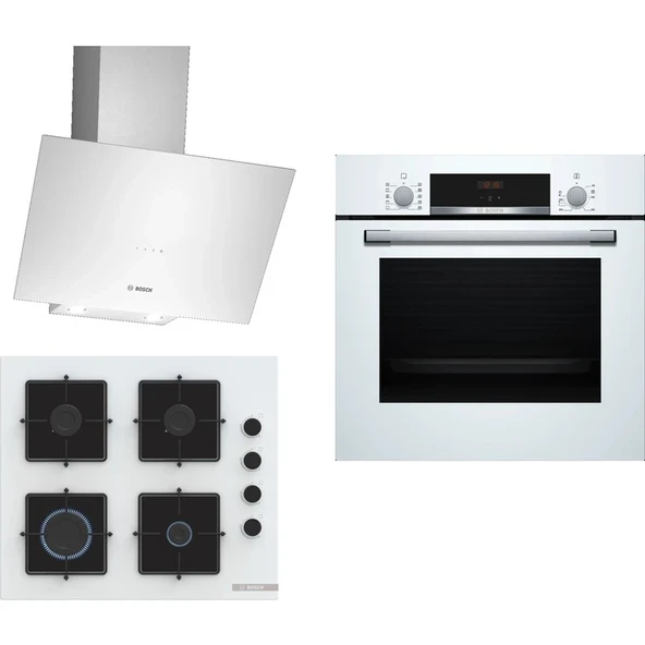 Bosch Beyaz 3 Lü Ankastre Set 280 ( HBF512BW1T - POP6C2P30O - DWK64PJ20T ) ürün görseli 1