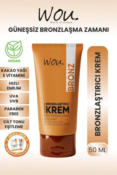 Wou Güneşsiz Bornzlaştırıcı Krem 50 Ml ürün görseli 1