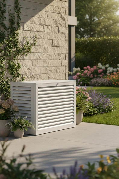 Klima Motoru/Dış Ünite Gizleme/Koruma Kafesi S 9000 BTU - 18000 BTU 98x50x70(H) Açısız Condor  Beyaz ürün görseli 1