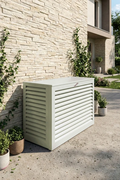 Klima Motoru/Dış Ünite Gizleme/Koruma Kafesi M 18000 BTU - 24000 BTU 110x56x85(H) Açısız Condor  Açık Gri ürün görseli 1