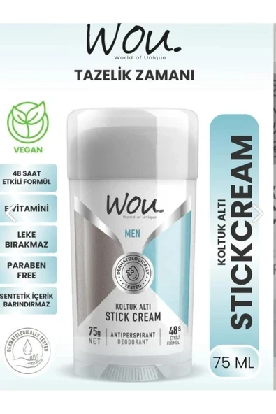 Wou Koltuk Altı Stick For Men - 75 gr ürün görseli 1