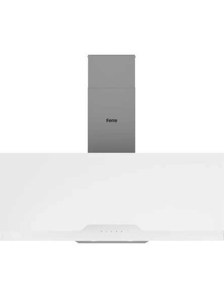FERRE -D068 90 cm Çift Camlı Girintili Dokunmatik Beyaz Davlumbaz ürün görseli 1