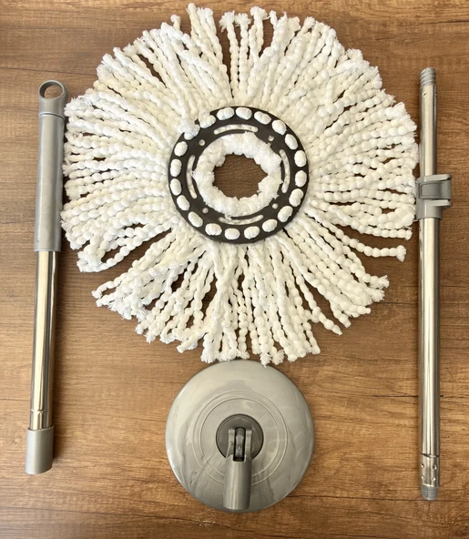 Tüm Temizlik Setlerine Uyumlu Paslanmaz Metal Saplı Yedek Mop ürün görseli 1