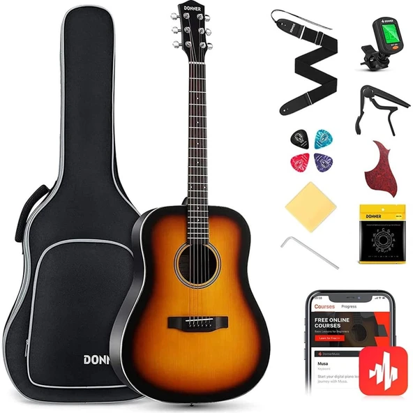 Donner DAG-1S Akustik Gitar Paketi ürün görseli 1