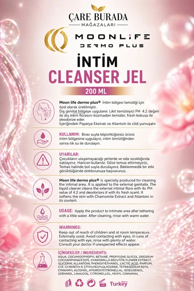 Moonlife - İntim Temizlik Jeli 200 Ml (pH 4.2) - Resim 2