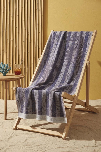 Lacivert Poseidon %100 Pamuklu Plaj Havlusu 70x140 cm ürün görseli 1